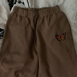 shein tan butterfly logo joggers